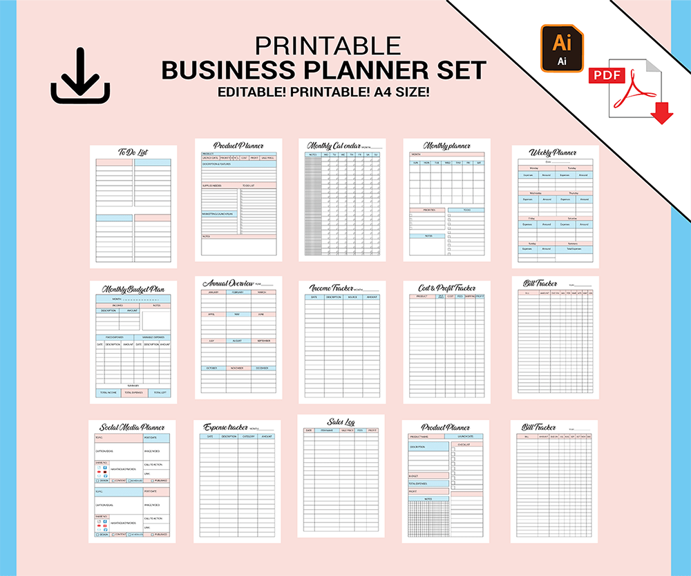 Business Planner Printable BUNDLE