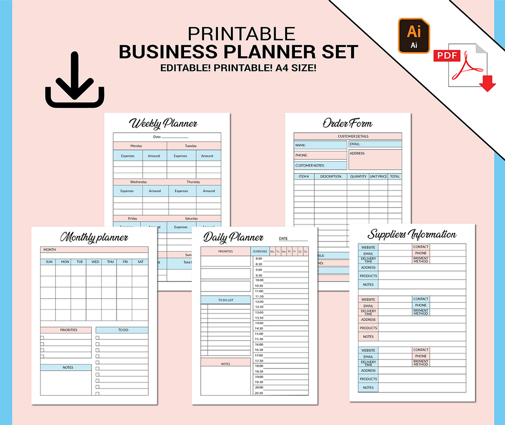 Business Planner Printable BUNDLE