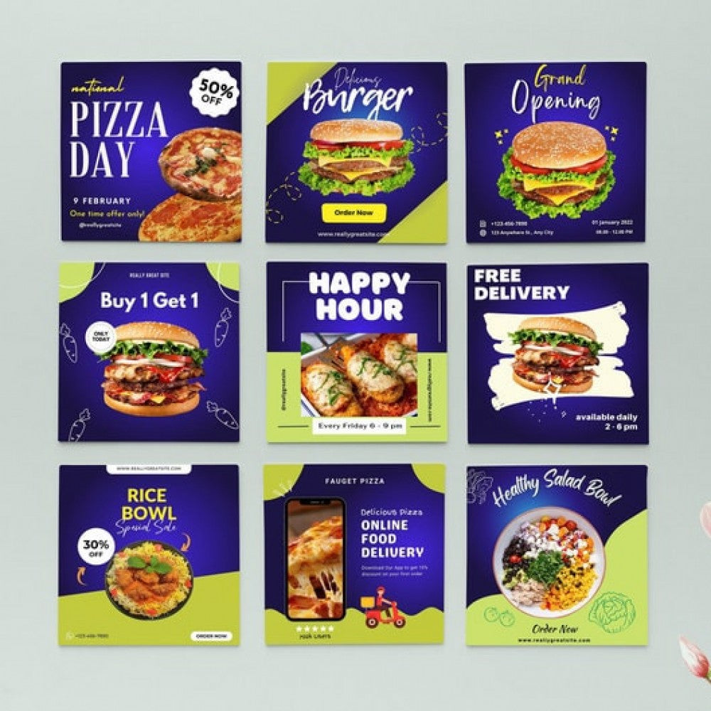Amazing Food Instagram Post Template Restaurant Social Media Post Template