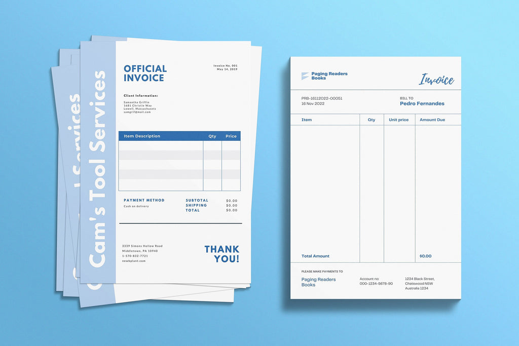 Digital Invoice Template | Printable Invoice | Custom Order Forms |Editable Billing Form