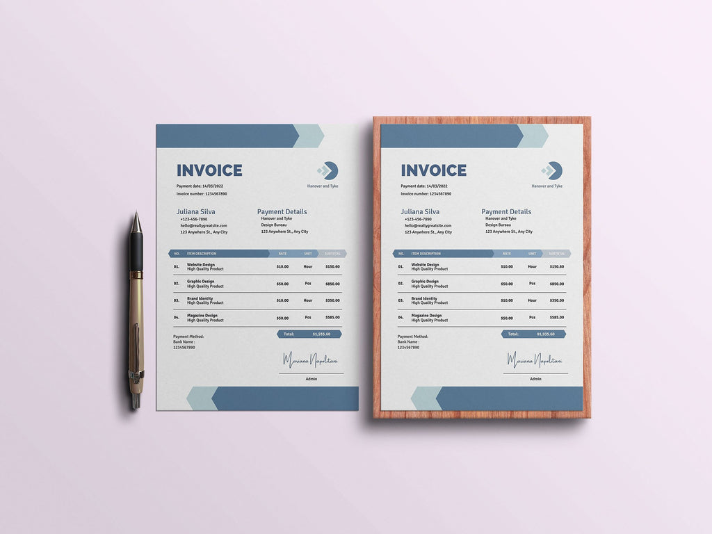 Editable Invoice -Invoice template - Printable WORD /Canva Invoice Template - Minimalist Business Invoice