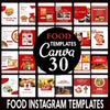Food Blogger Instagram Templates for canva