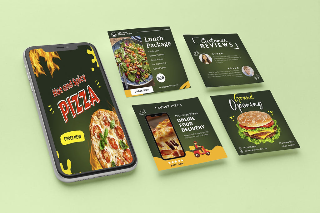 Food blogger Instagram templates| Recipe Ebook Branding | Foodie Canva Templates