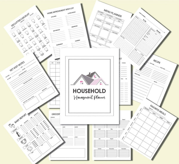 Household Planner Printable - Household Planner Inserts - Life Organizer - Household Planner Life Planner