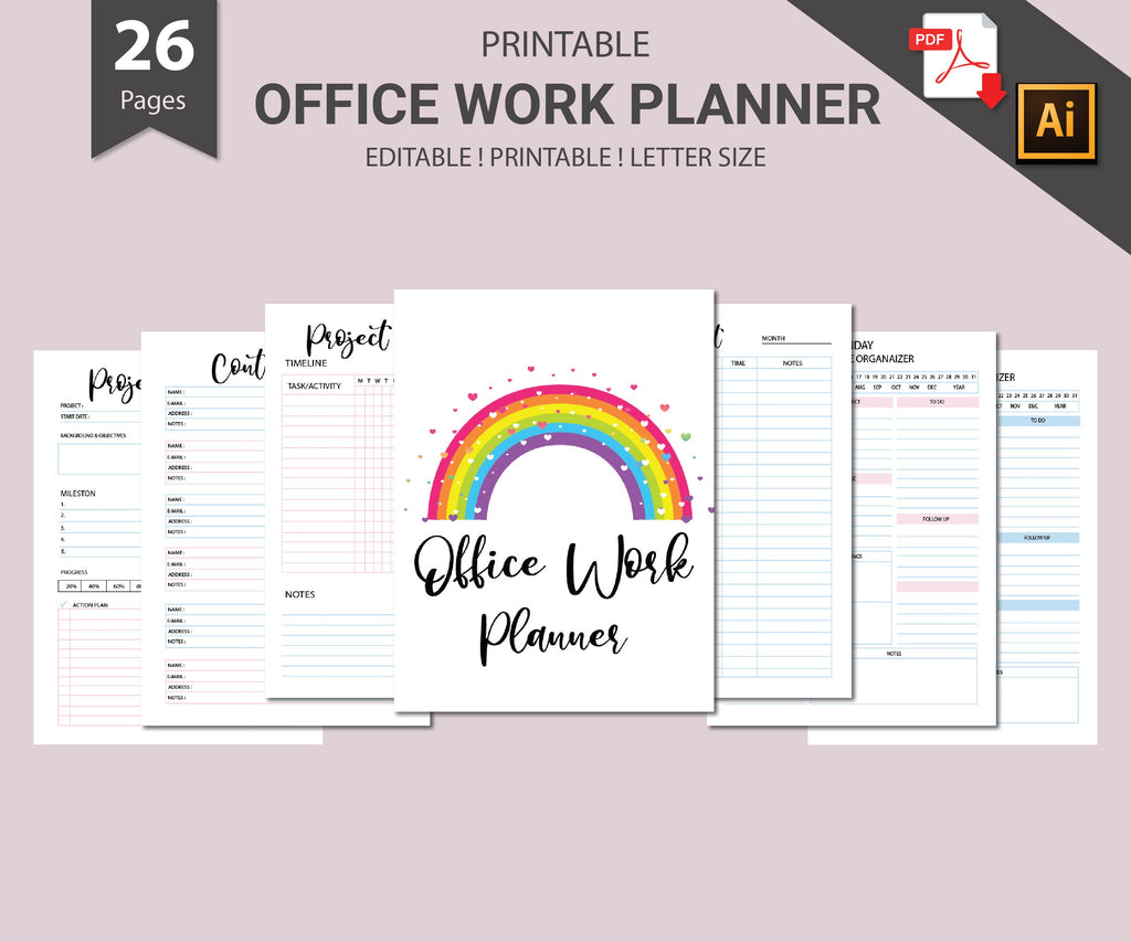 Office Work Planner,Office Organizer Printables,Work Schedule Checklist,Office Tasks Planner Set