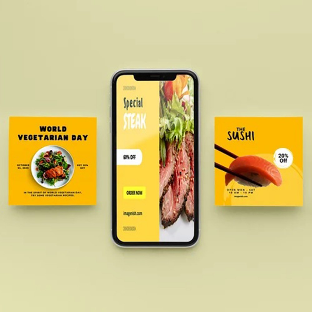 Restaurant Instagram post template Bundle, Food Instagram Post Template