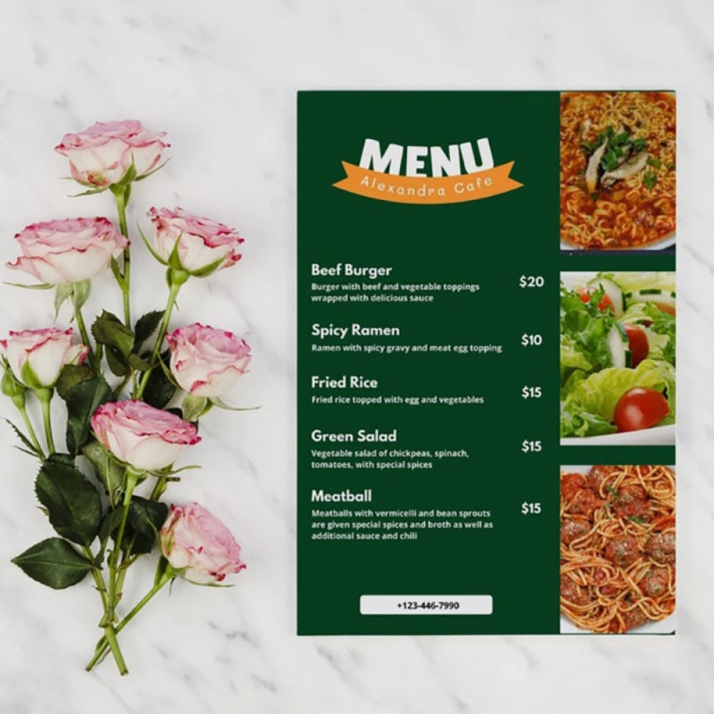 Simple Modern Food Menu Templates, Printable Restaurant Menu