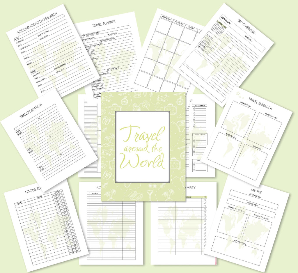 Travel Planner Printable |Travel Diary |Vacation Planner | Trip Itinerary